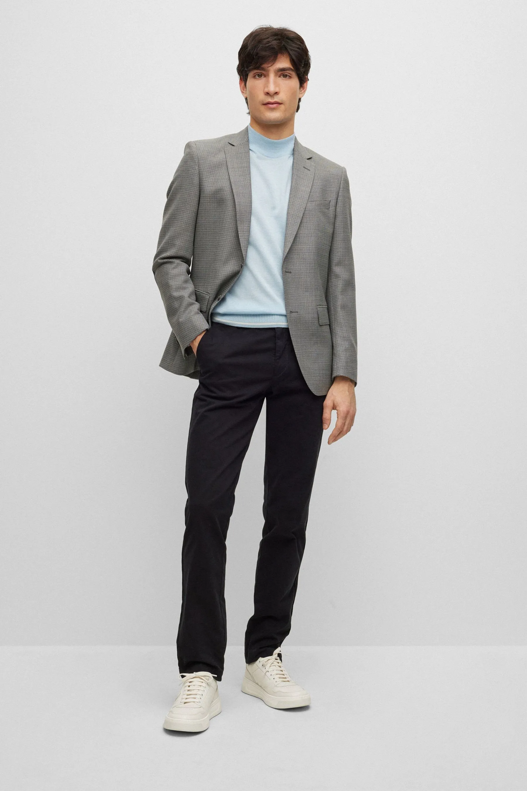 BOSS Vestibilità attillata / Slim - Pantaloni chino in gabardine elasticizzato in cotone