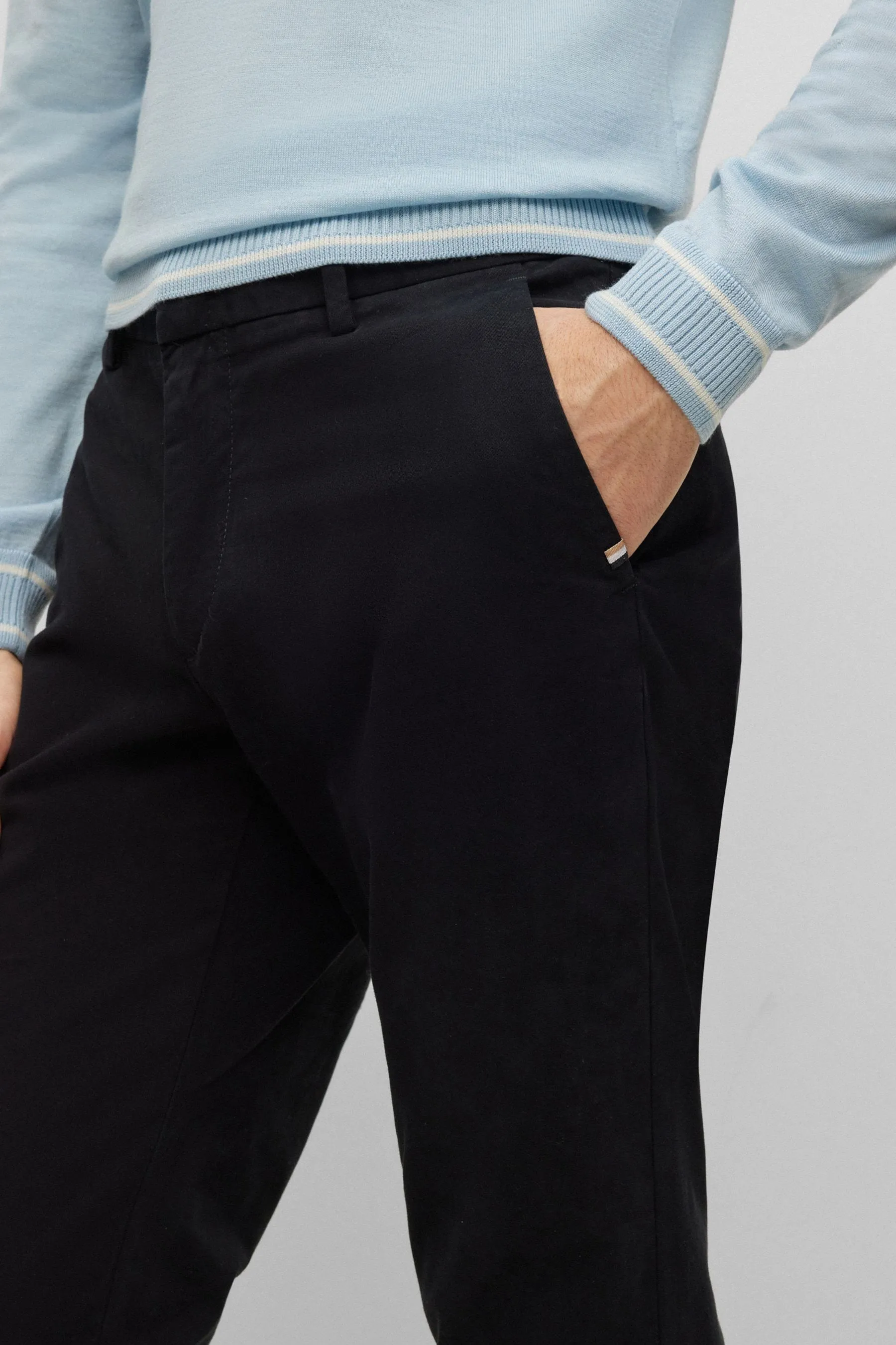 BOSS Vestibilità attillata / Slim - Pantaloni chino in gabardine elasticizzato in cotone